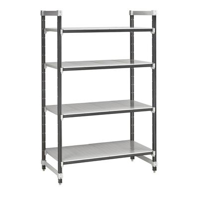 Cambro EXU213072S4480 30" NSF 4-Tier Polymer Shelf Kit - Camshelving Elements XTRA, 21"W, 72"H, Gray