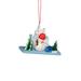 2.75” Ice Landscape with Snowman Christmas Handcrafted Wooden Ornament