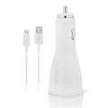 OEM Quick Fast Charger For BlackBerry Priv Cell Phones [Car Charger + 5 FT Micro USB Cable] - AFC uses Dual voltages for up to 50% Faster Charging! - White