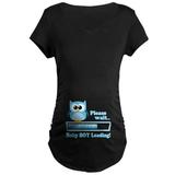 CafePress - Cute Owl Baby Boy Loading Maternity T Shirt - Maternity Dark T-Shirt