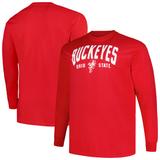 Men's Champion Scarlet Ohio State Buckeyes Big & Tall Arch Long Sleeve T-Shirt
