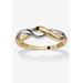 Women's 10K Yellow Gold Two-Tone Twist Ring by PalmBeach Jewelry in Gold (Size 9)