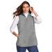 Plus Size Women's Quarter-Zip Microfleece Vest by Woman Within in Medium Heather Grey (Size 2X)