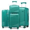 Sea choice Luggage Set 3 Piece 24" Expandable Suitcase Hardshell Lightweight Polycarbonate Trolley Case 8 Spinner Wheels Suitcases 4 Piece Set with YKK Zipper TSA Lock 12" 20" 24" 28" Turquoise Blue