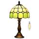 Kinbolas Tiffany-Style Table Lamp,Art Deco Lighting Handcrafted Stained Glass Lampshade Small Night Bedside Bedroom Lamp,Living Room,Mediterranean Table Decoration Light with Bases & s (Green B)