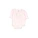 Just One Year by Carter's Short Sleeve Onesie: Pink Solid Bottoms - Kids Girl's Size Small