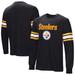 Men's Black Pittsburgh Steelers Hands Off Long Sleeve Adaptive T-Shirt