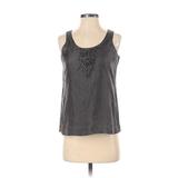 Eileen Fisher Sleeveless Silk Top Gray Halter Tops - Women's Size P Petite