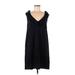 Ann Taylor LOFT Casual Dress - Shift Plunge Sleeveless: Black Print Dresses - Women's Size 6