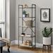 Williston Forge Harutaka Antique Oak & Sandy Gray Bookcase, Metal in Black/Brown/Gray | 63.5 H x 26.5 W x 14.5 D in | Wayfair