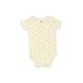 Just One Year by Carter's Short Sleeve Onesie: White Bottoms - Kids Boy's Size Small