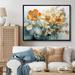 Red Barrel Studio® Orange Teal Botanical Fragments - Abstract Botanicals Wall Art Living Room Metal in Blue/Brown/Green | Wayfair