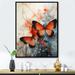 Rosalind Wheeler Orange Teal Butterfly Symphony Of Wings - Animals Canvas Art Print Metal in Black/Blue/Green | 32 H x 16 W x 1 D in | Wayfair