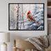Red Barrel Studio® Canada Red Cardinal Bird Winter Wonderland I Framed On Canvas Print Canvas, Cotton in Red/White | 12 H x 20 W x 1 D in | Wayfair