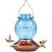 Wildon Home® Blackwell Glass Hanging Hummingbird Feeder Glass in Blue | 6.7 H x 6.1 W x 6.1 D in | Wayfair 2ECD2C50A3554BE0BB26708EDAA11B4E