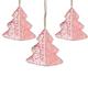 3 Stück Baby Pink Weihnachtsbaum 12 cm – Weihnachtsbaum hängende Dekorationen Festliche dekorative Ornamente Märchen Thema Weihnachtsbaum Anhänger