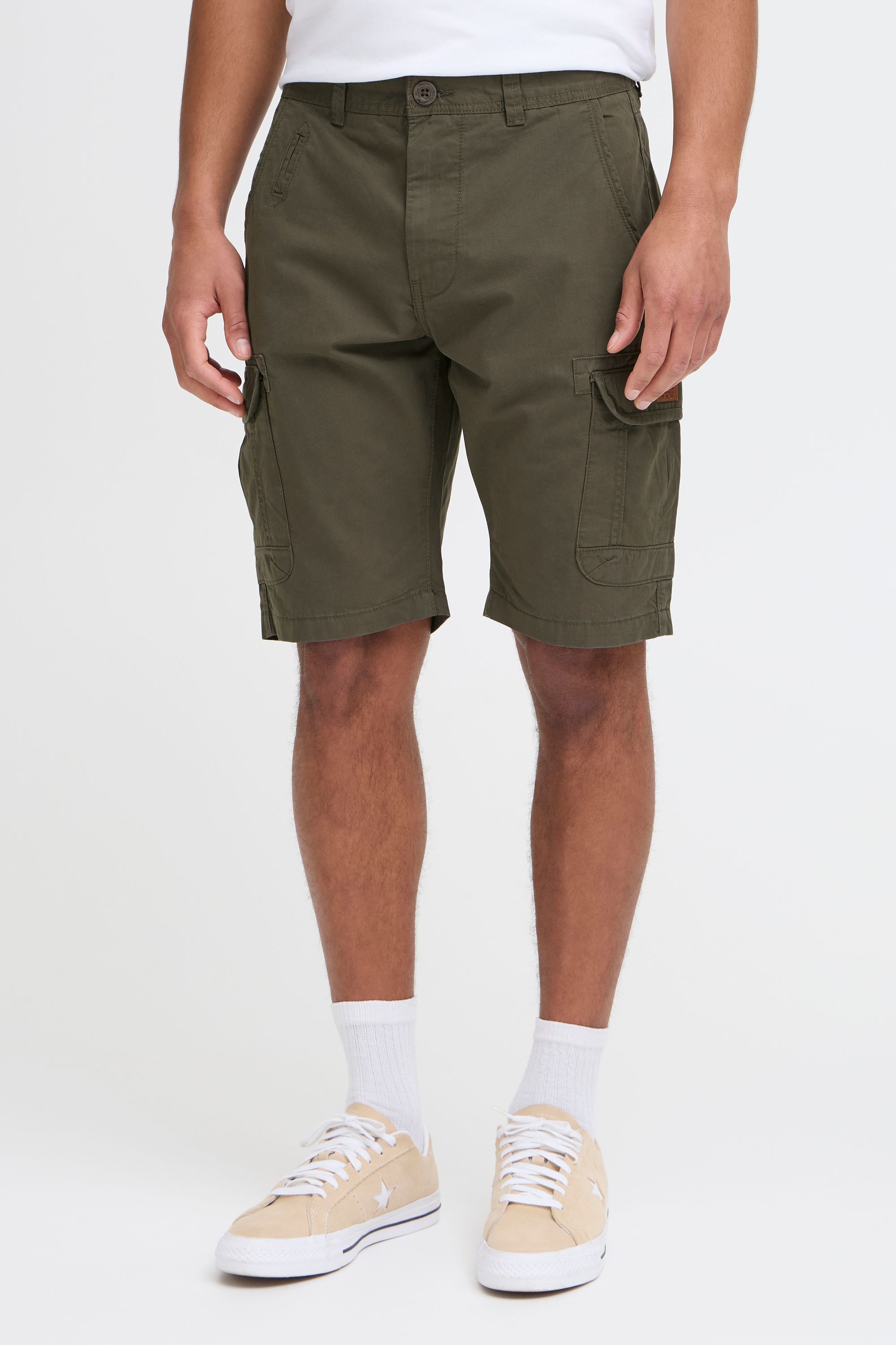 Cargoshorts BLEND "BHCrixus", Herren, Gr. S, US-Größen, grün (dusty grün), Web, 100% Baumwolle, unifarben, regular fit kurz, Hosen, Stilvolle Cargo Shorts mit Taschen Image