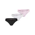 Bikinislip TOMMY HILFIGER UNDERWEAR "3 PACK BIKINI LACE (EXT SIZES)" Gr. XL (42/44), bunt (black, white, light_pink) Damen Unterhosen Bikini Slips