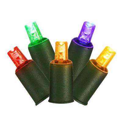 Vickerman 742846 - 23' 70 light Multi-Colored Green Wire LED Light Set (X4GA600PBG)