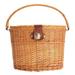 Wicker Front Handlebar Bike Basket Front Box with Lid and Handle (Brown)