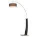 Artiva Katerina 81'' Brushed Steel Arched Floor Lamp, Duotone Shade - Black and white