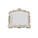 50 Inch Solid Wood Mirror, Scalloped, Scroll Ornate Trim, Antique White - 50 L x 2 W x 44 H Inches