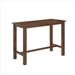 Rustic Rectangular Wooden Pub Table with Block legs, Brown - 36 H x 47.25 W x 23.75 L Inches