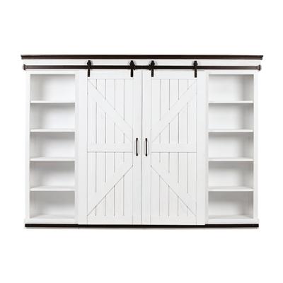 Harrison Distressed White Entertainment Center - 109"W x 18"D x 79"H