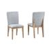 Caspian Set of 2 Gray Linen and Oak Finish Dining Chair