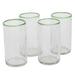 Green Mountain,'Set of Four Handblown Recycled Glass Tumblers in Green'