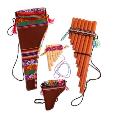 Inca Serenade,'Hand Crafted Bamboo Wind Instrument Zampona Panpipes (Pair)'