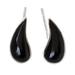 'Drop-Shaped Black Jade Climber Earrings from Guatemala'