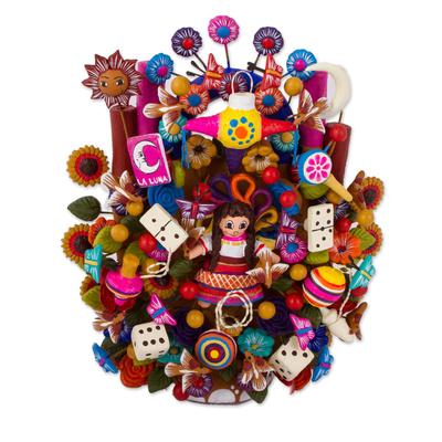 Mexican Toys,'Hand-Painted Toy-Themed Ceramic Sculpture from Mexico'