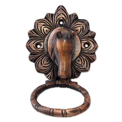 Horse Arrival,'Horse Door Knocker Copper Plated Brass with Antique Look'