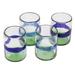 Pacifico,'Artisan Crafted Juice Glasses with Blue Stripe'