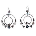 'Romantic Nature-Themed Round Sterling Silver Dangle Earrings'