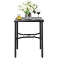 bar table with umbrella hole steel metal frame bar height bistro table outdoor bar table for garden backyard and poolside black