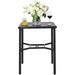 bar table with umbrella hole steel metal frame bar height bistro table outdoor bar table for garden backyard and poolside black