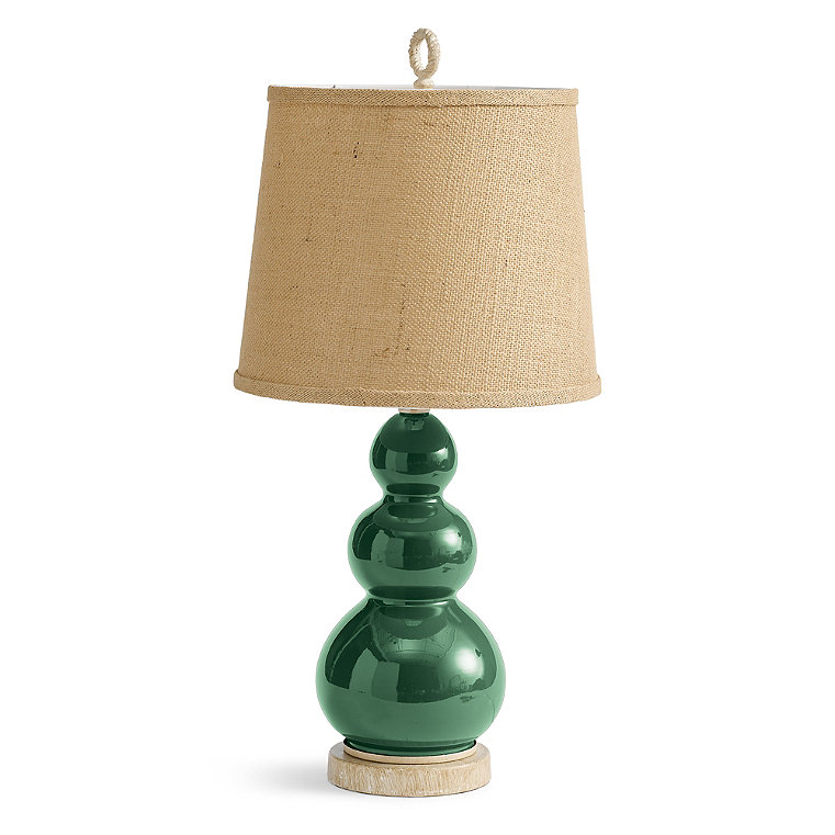 Harbor Glass Table Lamp - Green - Grandin Road