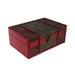 Vintage Desktop Storage Boxes Wooden Jewelry Container Large Sundries Organizing Box with Lock (Lotus Pattern Password Lock)