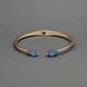 Lucky Brand Blue Stone Hinge Cuff - Women's Ladies Accessories Jewelry Bracelets in Gold