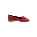 The Flexx Flats: Smoking Flat Stacked Heel Casual Red Solid Shoes - Women's Size 7 1/2 - Almond Toe