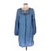 Old Navy Casual Dress - Shift: Blue Solid Dresses - Women's Size Medium