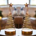 Marco Paul 2pc Pre-Lit Spiral Tree Christmas Decorations LED Xmas Ornaments Gold Light Up Home Decor Warm White LED's Small Christmas Tree Table Christmas Tree Christmas Table Decoration Xmas Tree