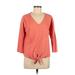 Old Navy 3/4 Sleeve Top Red V Neck Tops - Women's Size Medium