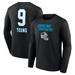 Men's Fanatics Branded Bryce Young Black Carolina Panthers Team Wordmark Name & Number Long Sleeve T-Shirt