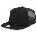 Men's New Era Pittsburgh Pirates Black on Meshback Golfer Snapback Hat