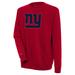 Men's Antigua Red New York Giants Victory Crewneck Pullover Sweatshirt