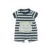 Carter's Short Sleeve Outfit: Blue Stripes Bottoms - Size 0-3 Month