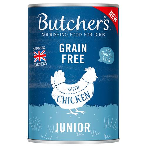 48x 400g Sparpaket Butcher's Original Grainfree Junior Hundefutter nass